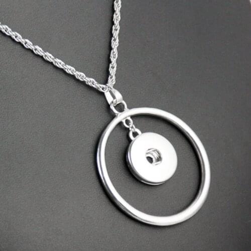 HOT sales round circle snap button jewelry pendant Necklace NX6366 (fit 18mm 20mm snaps)