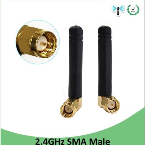 10pcs 2.4GHz antenna wifi SMA Male Connector 2~3dbi 2.4 IOTantena wi fi Small Size antenne white wi-fi antenas antennas router