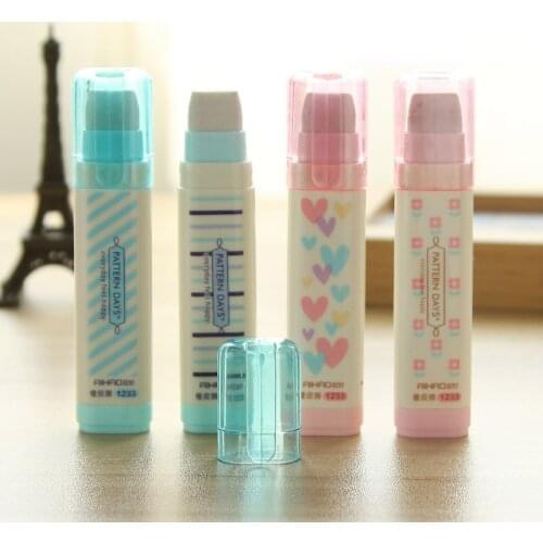 10 Pcs/lot Creative Cute Kawaii Heart Flower Rubber Lovely Stripe Pencil Eraser For Kids Gift Novelty Korean Stationery Supplies