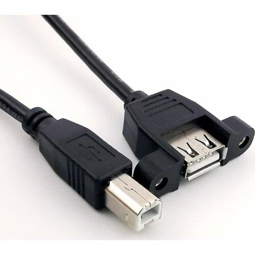 10pcs USB 2.0 A Female Panel Mount to USB 2.0 B Male Socket Printer Connector Cable Cord 30cm/50cm/1m