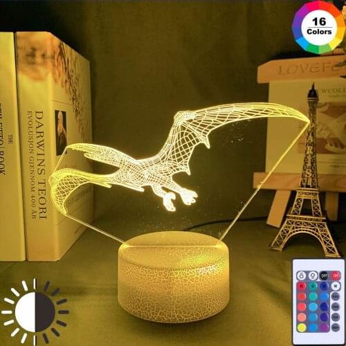 3D LED Night Light Dinosaur Pterosaur Tyrannosaurus Rex Come with 7 Colors Light for Home Decoration Lamp Amazing