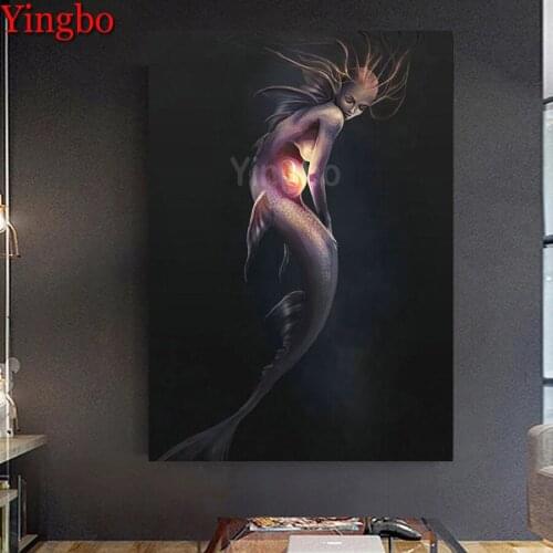 5d Diamond Painting Full Square/Round Drill diy Diamond Embroidery Pregnant mermaid diamond mosaic cross stitch gift