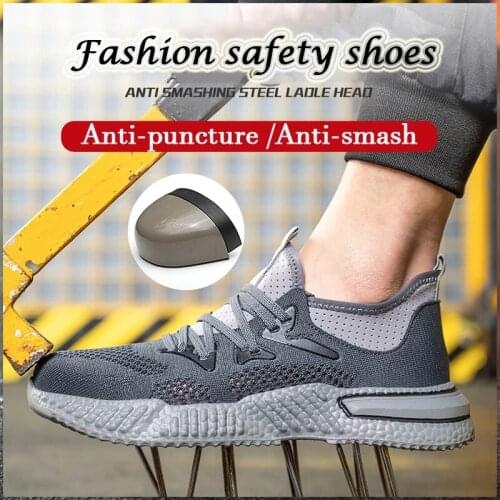 2021New Mens Work Sport Shoes Outdoor Steel Toe Cap Safety Boots European Standard Anti-smash Anti-puncture Dropshipping