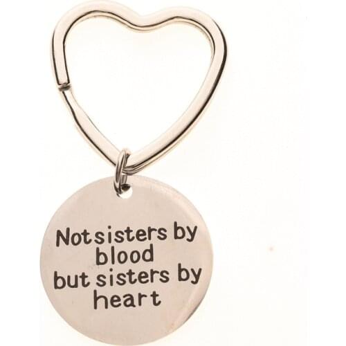 Oeinin Simple Keychain Man Not Sisters By Blood Key Holder Bags Letter Color Zinc Alloy Key Chain Pendant Accessories Porte Clef