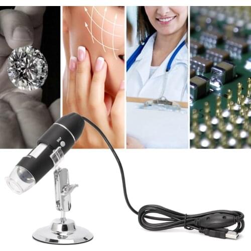 1600X USB Digital Microscope Camera Endoscope 8LED Magnifier with Hold Stand