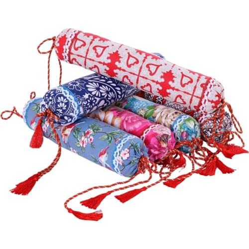 Cylinder Candy Cervical Pillow Case Round Neck Guard Pillow Core Cover Old Coarse Cloth Pillow Classical Buckwheat Shell Filled