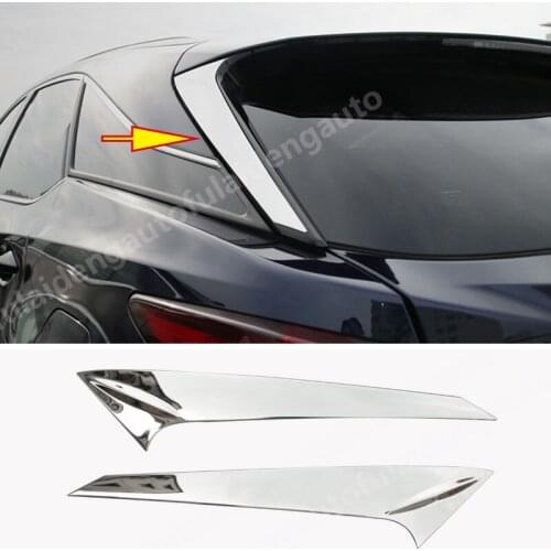 2pcs stainless steel Rear Window Triangle Decoration Trim For Lexus RX350 RX450H 2016-2019 Car Accessories