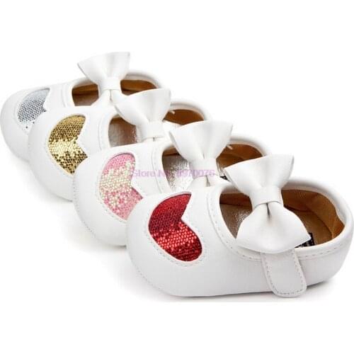 DHL 50pair Baby Moccasins PU Leather Toddler First Walker Princess Love Bow Soft Soled Newborn Sneakers For 0-18M