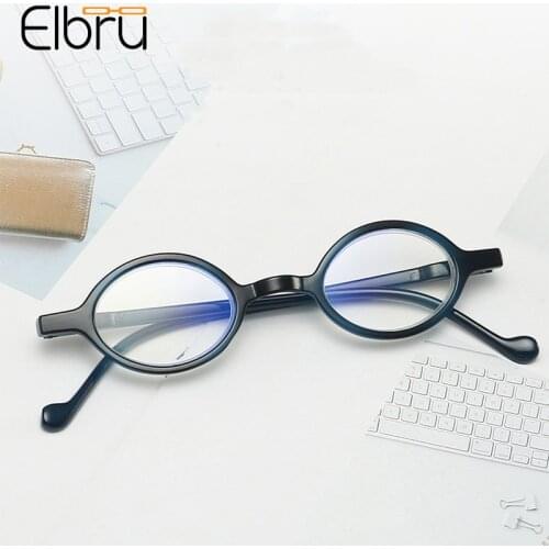 Elbru Portable Anti-blue Light Reading Glasses Fashion Round Ultralight Comfortable Anti-fatigue HD Vintage Presbyopic Glasses