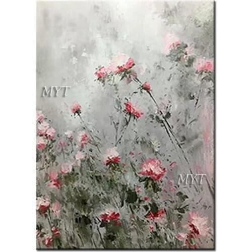 Pure Handmade Palette Knife Flower Canvas Oil Painting Wall Art Canvas Pictures Artwork For Home Decoration Wall Pictures