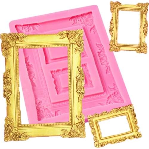 Silicone Fondant Mold Photo Frame Silicone Mold Food Grade Fondant Cake Decoration Mold Sugar Craft Tools