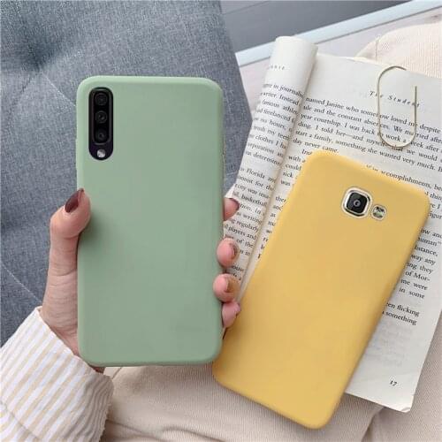 Matte Cover Case For Samsung Galaxy A10 A3 A5 A7 2017 2016 A90 A50 A30 70 A7 2018 M10 M30 M20 Candy Color Silicone Phone Case