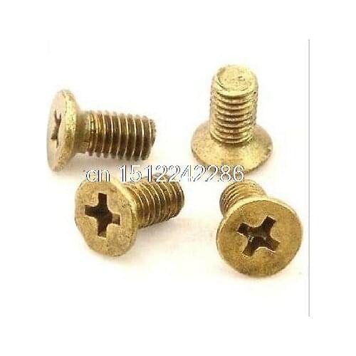 Lot100 Metric Thread M3*12mm Brass Countersunk Head Phillips Screws