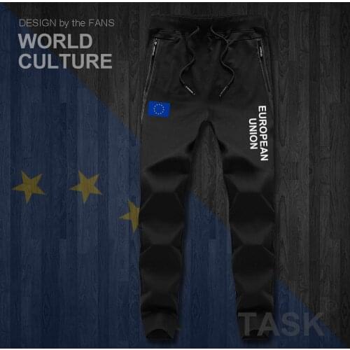 European Union United in Diversity EU EUR mens pants joggers jumpsuit sweatpants track sweat fitness fleece tactical casual flag