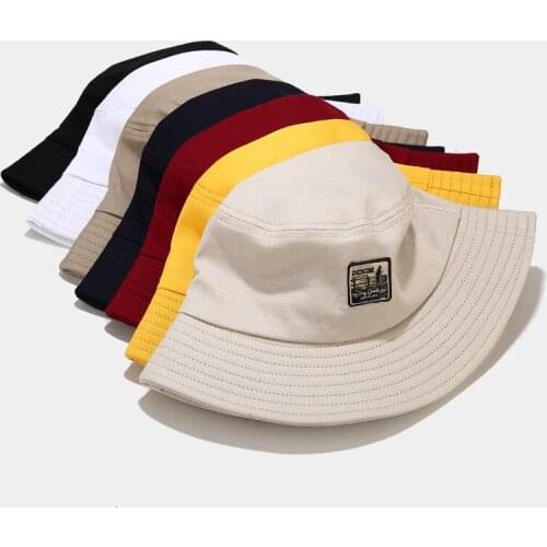 New Bucket Hat fisherman Outdoor Sunscreen Cotton Cap Print Beach Panama sun Hats Hip Hop fishing Women Hats Unisex Solid Color