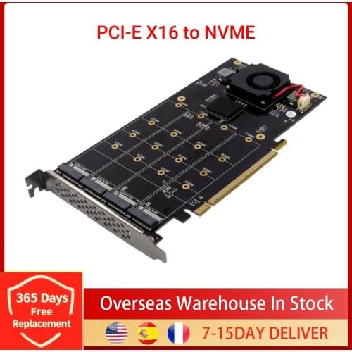 PCIE SSD PCl-E X16 To 4 NVMe Solid State Drive Enclosure Adapter 4 Ports M.2 Computer Slot PLX8747 Expansion Array Card Dropship