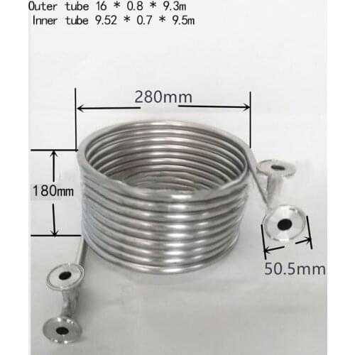 Brewing immersion wort chiller pipe wort chiller tube beer cooling coil wine making machine part out 16*0.8*9.3m