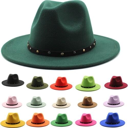 Fedoras panama felt cap leather band top cap for men and women Vantage hat chapeau femme шляпа женская church hat