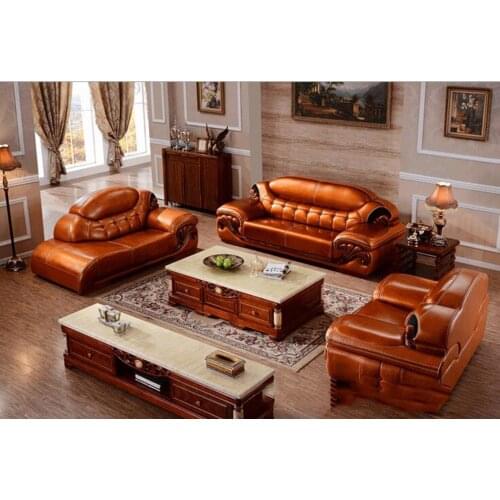 Living room modern leather sofa European sectional sofa 0533