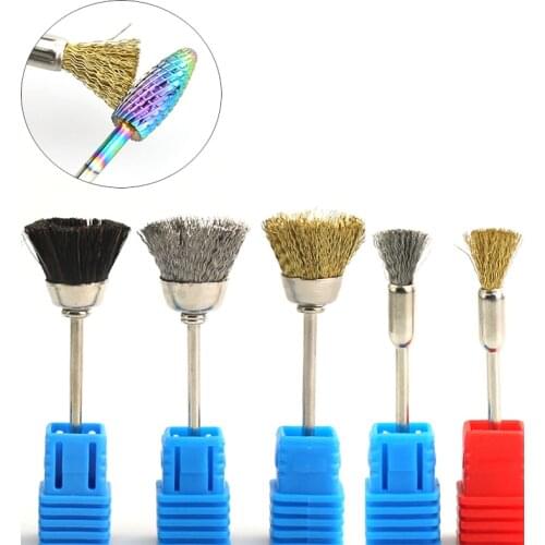 1pcs Nail Drill Metal Brush Bits Copper Wire Cleaning 3/32'' Rotary Manicure Electric Drills Accessories Nail Art Tools