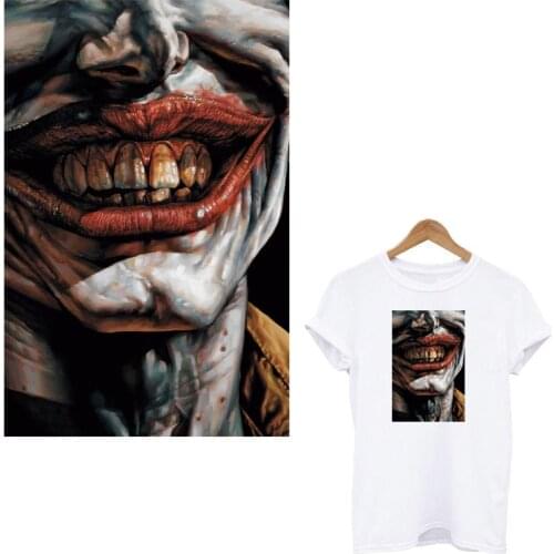 Thermo Sticker On Clothes DC Joker Face Strips Application Of One Iron On Patches For Clothing Print On T-shirt Decoration Patch