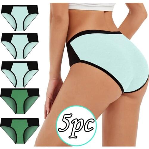 Hot Sale Cotton Panties Mid-Waist Briefs Breathable Briefs Cotton Stitching Color Underwear Japan Style Sexy Lingeries