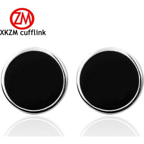 High Quality French enamel round black Cufflink For Mens Shirt Brand suit Cuff Buttons Top sale Cuff Links Jewelry