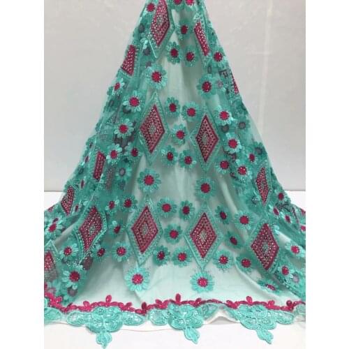 High Quality Women Evening Dresses Rhinestone Sewing Lace Fabric DIY Women Dress Designs Africa Tulle Lace wedding party dress