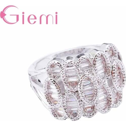 Natural 925 Sterling Silver Ring For Women LuxuryFashion Jewelry Cubic Zirconia Wedding Anniversary Party Gifts