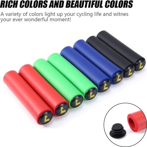 1 Pair MTB Mountain Road Bike Bicycle Cycling Silicone Handle Grip Cover Anti-slip Protector 4 Colors For 22.2cm Handlebar