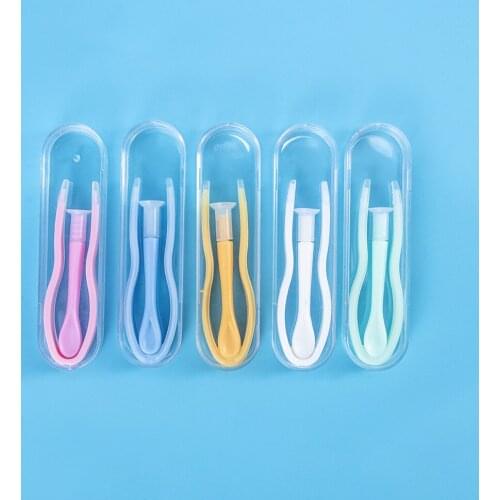 1Pc Portable Eyes Care Colorful Silicone Contacts Soft Tip 5.2cm Long Tweezers Insert Remover Lenses Makeup Tool