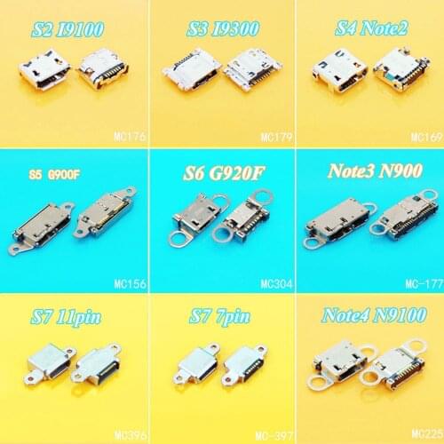 Cltgxdd 1pcs Micro USB Charging Port Power Jack For Samsung Galaxy S2 S3 S4 S5 S6 S7 7pin 11pin Note 2 3 4 USB Connector Socket