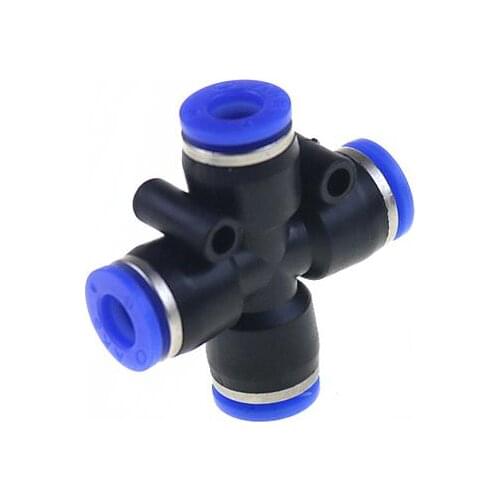 1PCS Air Pipe Conversion Joint of Pneumatic Cross Quick Four-way Plastic Quick Intake Pipe PZA-4 PZA-6 PZA-8 PZA-10 PZA-12 mm