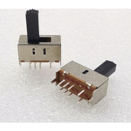 10pcs Micro mini On-off Slide Switch 8pin 2P3T Toggle Sliding Power Switch Control DIY Electronic Parts Handle Length 15MM