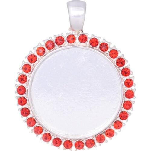 10pcs 1 inch Silver Claw pendant tray with birthstone crystal,25mm birthstone pendant,pendant tray,JUL,Ruby-10090257