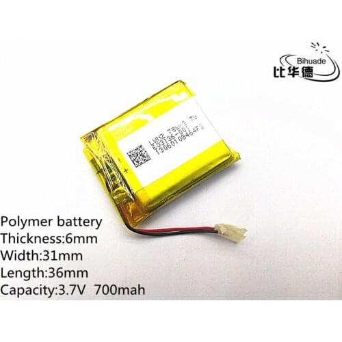3.7V 700mAh 603136 Lithium Polymer Li-Po li ion Rechargeable Battery cells For Mp3 MP4 MP5 GPS PSP mobile bluetooth