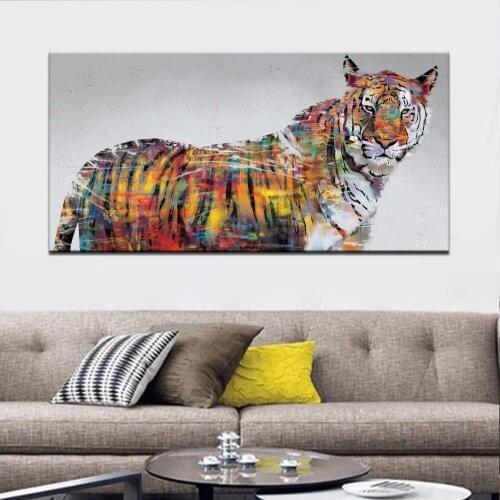 Abstract Tiger lion Animal Art Canvas Painting Horses Wall Art Pictures For Living Room Modern Abstract Art Prints Posters