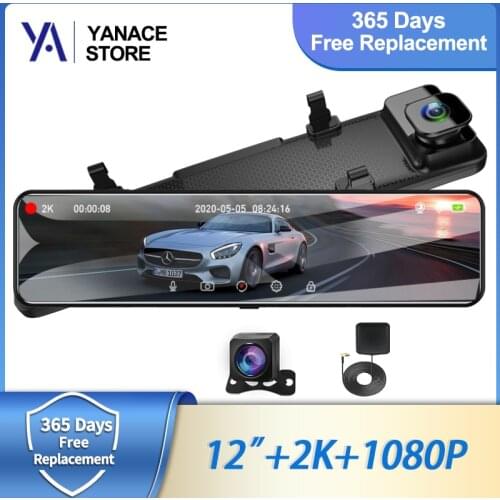 Dropshipping E-ACE Car Dvr 4.3 Inch Full HD 1080P Automatic Camera Digital Video Recorder Dual Lens Rear View Mirror Dash Cam