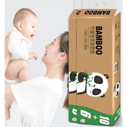 16 Rolls Household Paper Towel Native Bamboo Pulp Toilet Tissue Paper Home Kitchen Tissue Bathroom Toilet Paper