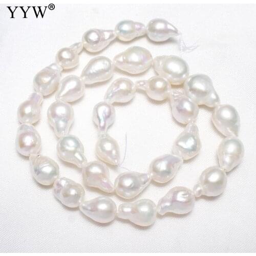 YYW Cultured Baroque Freshwater Pearl Beads Nuggets natural white 9-11mm Approx 0.8mm Sold Per Approx 15.5 Inch Strand