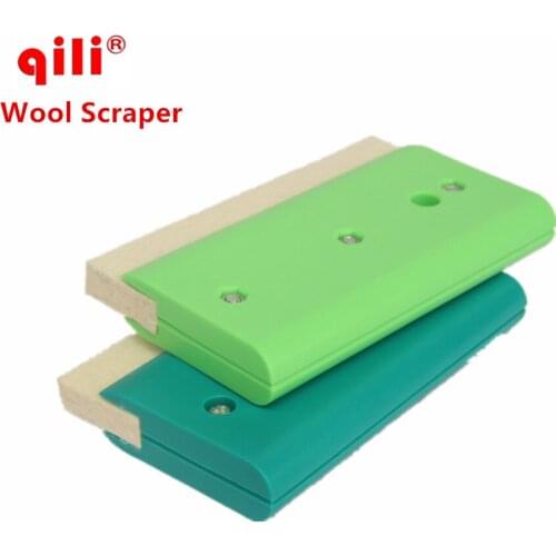 DHL Free 20 pcs Single Side Wool Scraper Tools Squeegee Window Film Install Squeege Wrap Tool Vinyl Film Car Sticker Soft Wool