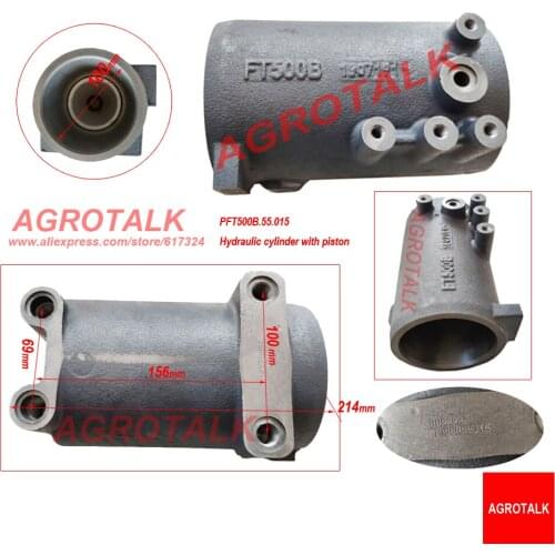 Hydraulic cylinder with piston for Lovol TB50 series tractor, part number: PFT500B.55.015