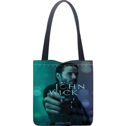 Custom John Wick printing shoulder bag canvas tote bag shopping travel book handbag custom logo