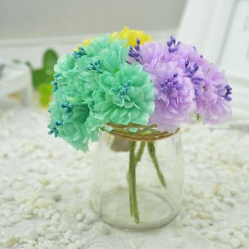 Artificial flowers new hot fake flowers simulation flowers lilac silk carnation wreath material diy handmade decorative flower h