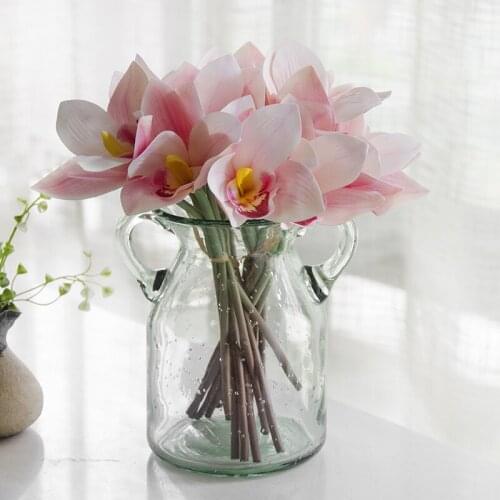 JAROWN artificial orchid flower 4 heads bouquet for wedding decoration flowers for home wedding party decor accessories