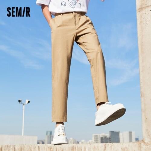 SEMIR Casual Pants Men 2021 Spring And Summer New Small Feet Ninth Point Pants Cotton Linen Pants Casual Business Man Pants Tren