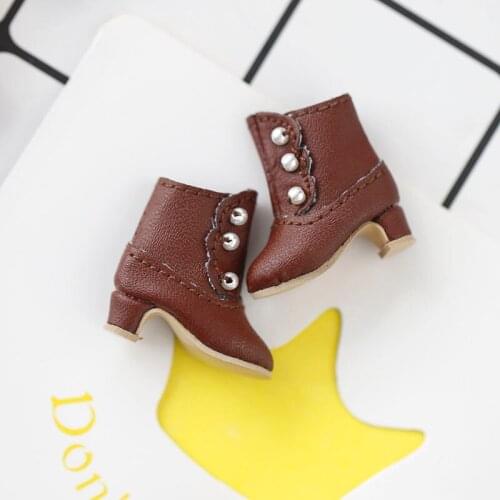 Ob11 doll shoes bjd shoes cowhide copper buckle leather boots for obitsu11,GSC clay,body9,YMY,1 / 12BJD doll Accessories boots