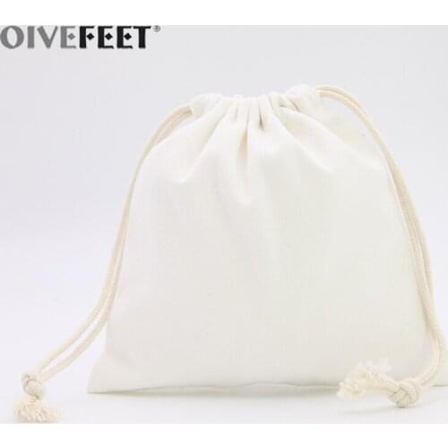OIVEFEET,100pcs,Plain Nature Cotton Drawstring Bag,Cotton muslin bags,Ecofriendly Reuse Drawstring Bag,Custom Logo Accept
