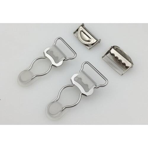 Wholesale high quality Suitable for 20mm adjustable elastic band plated metal suspender clip garter belt clip