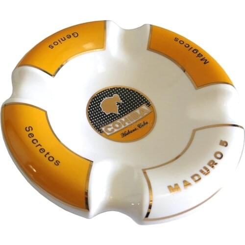 COHIBA Ceramic Cigar Ashtray Large Size 4 Finger Cigars Holder Table Cigar Cigarette Portable For Office Home Ashtray